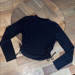 3 for $15 - Black Long Sleeve Crop with Keyhole Sides